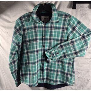 Orvis Men's Green Tartan Plaid Long Sleeve Rugged Outdoor Shacket Size L/G